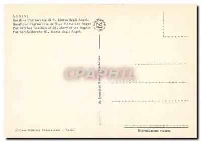 Assisi — Basílica patriarcal de Santa Maria dos Anjos — editora Francescana — Verso