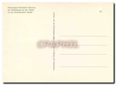 Reichsdorf Detwang — Antigo Reichsdorf perto de Rothenburg ob der Tauber — 169 — Verso