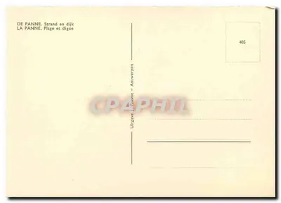 De Panne — Strand en dijk — Uitgave J. Plevot - Antwerpen — Verso