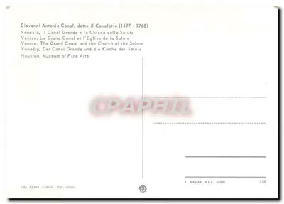 Wenecja, Wielki Kanał i Kościół Zdrowia — Giovanni Antonio Canal (Canaletto) — Wydawca ARDO, nr 758 — Rewers