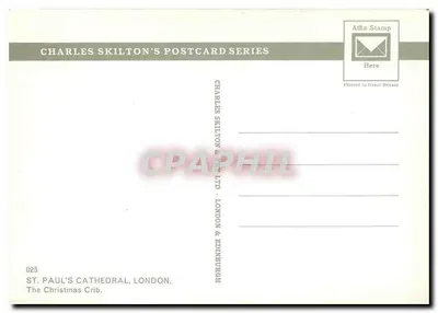 Catedral de São Paulo, Londres — O Presépio de Natal — Série de Cartões Postais de Charles Skilton n°025 — Verso