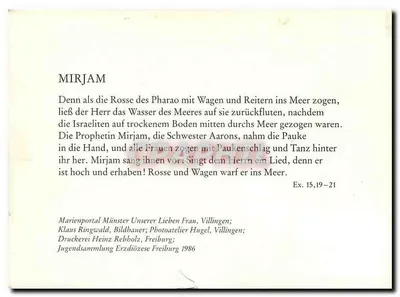Mirjam — scena przejścia przez Sinaj — Marienportal Münster Unserer Lieben Frau, Villingen — Rewers