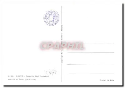 Natividade de Jesus — detalhe da Cappella degli Scrovegni — editor A. Matteiello, Milão — Verso