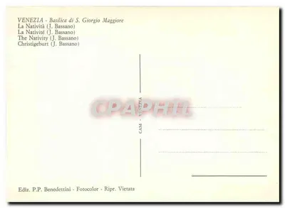 A Natividade — J. Bassano — Ed. P.P. Benedettini — Verso