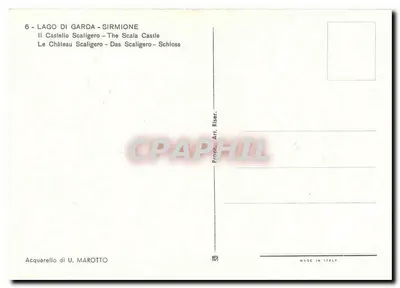 O Castelo Scaligero - Sirmione — Lago di Garda — Acquarello di U. Marotto — Verso