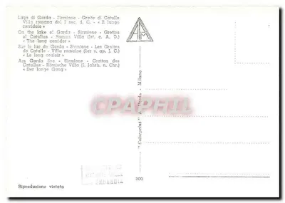 Jaskinia Catulli - Rzymska wila I w. n.e. - Długi korytarz — Sirmione, Jezioro Garda — wydawca Catarprint, nr 300 — Rewers