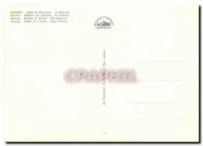 Verona — Dom Julii — Balcon — Bruno Ferrari, n°213 — Rewers