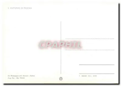 São Antônio de Padua — com o Menino Jesus — editor P. Marzari S.R.L. Schio — Verso