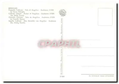 A Sagrada Família — tela de Angelica, Kaulmann (1789) — Ed. Cittadini, n° 21368 — Verso