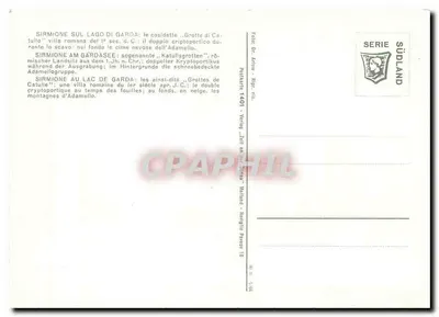 Sirmione na jeziorze Garda — ruiny rzymskie i podwójna cryptoporta — wydawca Südländ, seria 1401 — Rewers