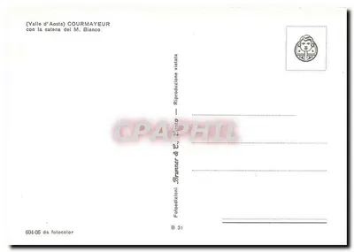 Courmayeur — widok na łańcuch Alp Mlecznych — Bruttner & C. n° 604-06 — Rewers