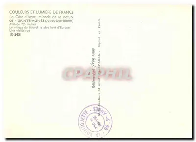 Sainte-Agnès — vilarejo costeiro mais alto da Europa — Edições de Arte Acquell — Verso