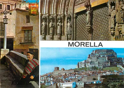Morella — Vista panorâmica e portão da igreja — Edições PIBA