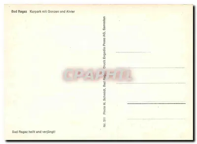 Bad Ragaz — Kurpark z Gonzen i Alvier — Foto H. Schmidt, Nr. 311 — Rewers