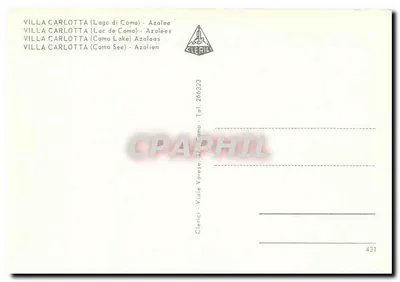 Villa Carlotta — Azaleje — Clerici, n° 266323 — Rewers