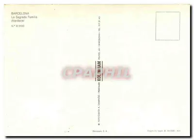 Święta Rodzina — zachód słońca — Fotografia A. Campaña, S.A. Nr B 0132 — Rewers
