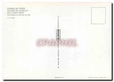 Plaza de Toros de Barcelona — Corrida de Toros — Pelayo, S.A. N.º B 063 — Rewers