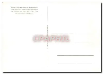 Hotel Café-Restaurant Olympiahaus — Skistadion Garmisch-Partenkirchen — editor A. Modl — Verso