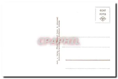 Partenkirchen — Floriansbrunnen — figura postaci trzymającej flagę, tło z zasnieżonych gór — Foto Beckett, nr 2559 — Rewers