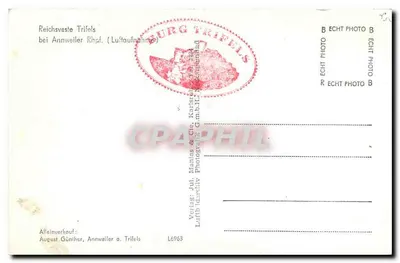 Zamek Trifels — widok z powietrza — August Güniher, Annweiler a. Trifels — Rewers