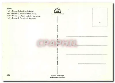 Notre-Dame de Paryż — widok z parwizy — LYNAL Paryż, nr 689 — Rewers