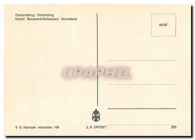 Zeelandbrug — conexão entre Beveland e Schouwen-Duiveland — J.P. OFFSET — Verso