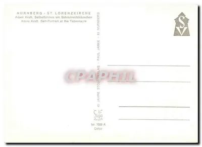 Nuremberg - Igreja de São Lorenço — Adam Kraft, Autorretrato no Tabernáculo — Paul Jamke, Nr. 7009 A — Verso