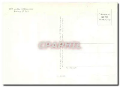 Lindau no Lago de Constança — Prefeitura (século XV) — A. Schräter Verlag, Nr. 100-36 — Verso