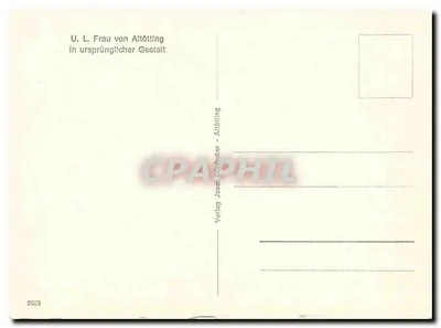U.L. Frau von Altötting — em forma original — Verlag Josef Dünthuber, Altötting — Verso