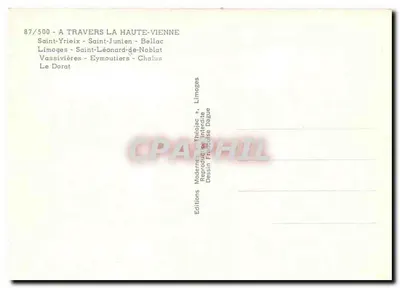 Haute-Vienne — Limousin — Edições Théôjac — Verso