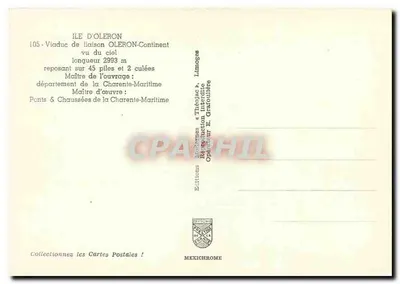 Wyspa Oléron — Wiadukt łączący Oléron z Kontynentem — Wydawnictwo IRIS — Rewers