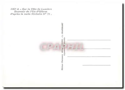 Ilha de Oléron — Carta turística com fotos — Edição Oleronaise ARJAS-FOTO — Verso