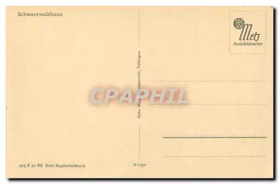 Schwarzwaldhaus — casa de campo na floresta — Gebr. Metz, Tübingen — Verso