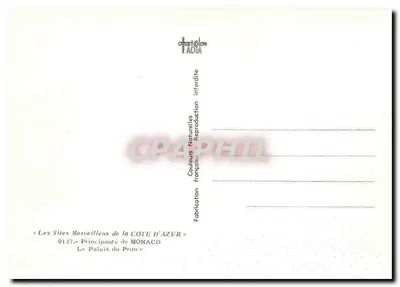 Pałac Książęcy — Monako — Wydawca Gloradia, n° 0127 — Rewers