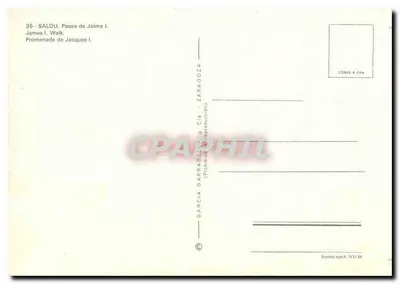 Salou - Paseo de Jaime I — Promenade de Jacques I — editor Garcia & Cia, n°35 — Verso