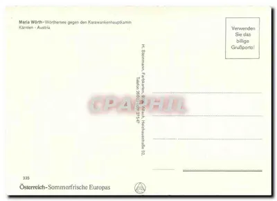 Maria Wörth — jezioro Wörthersee i góry Karawanki — wydawca H. Steinmann, nr 335 — Rewers