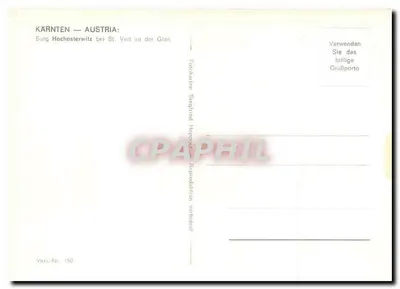 Burg Hochosterwitz — Kärnten — editor Stegried Herpner, n° 150 — Verso