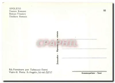 SPOLETO — Teatro romano — Ed. Forniture per Tabaccai-Terni n°88 — Verso