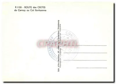 Rodovia das Crêtes — de Cernay ao Col Bonhomme — Editor de Arte Marasco, 65 — Verso