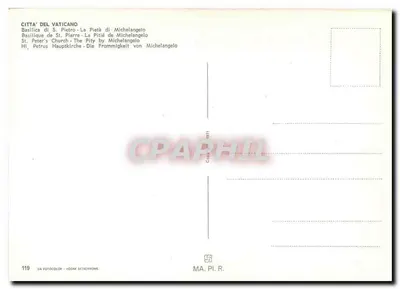 Pietà Michała Anioła — Bazylika Świętego Piotra — wydawca MA.P.I.R. n°119 — Rewers