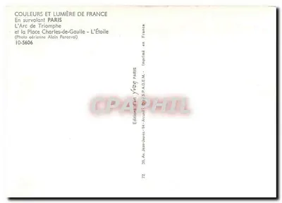 Arc de Triomphe — Place Charles-de-Gaulle — Wydawnictwo artystyczne Yvon — Rewers