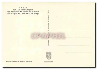 De Heilige Kapel — Parijs — Edities Iris — Achterkant