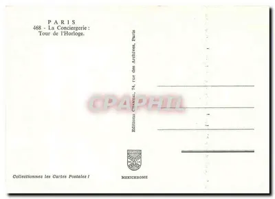 Wieża Godzin — Archiwa Paryża — Wydawnictwo Chantral — Rewers