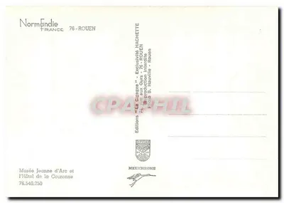 Hôtel de la Couronne — Rouen — Éditions Hachette — Rewers