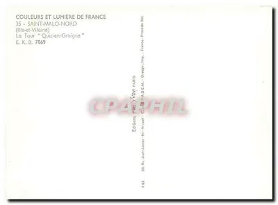 Saint-Malo-Nord — A Torre "Quic-en-Groigne" — Edições Jean-Jaurès — Verso
