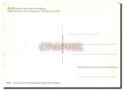Zilllis — najstarsza rzymska dekoracja sufitu — Verlag Photohaus Geiger, Flims-Waldhaus, n° 3622 — Rewers