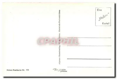 Garmisch — Widok Gschaspitze (2964 m) — Huber-Postkarte Nr. 592 — Rewers