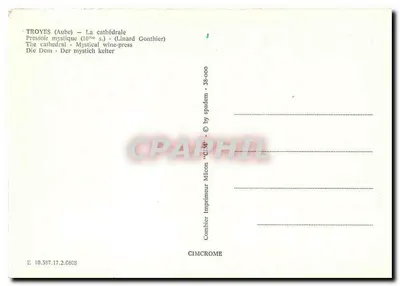 Troyes (Aube) — A catedral — Pressoir místico (16º s.) — Linard Gonthier — Cimcrome — Verso
