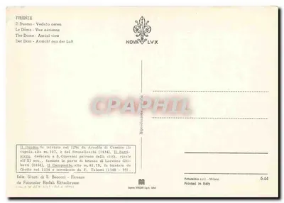 Florence — Widok z lotu nad Duomo — Nova LVX, nr 644 — Rewers