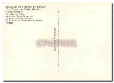 Château de Fontainebleau — Salle du Trône — Éditions d'Art Yvon — Verso